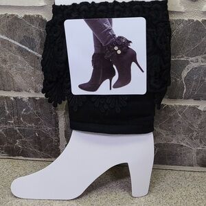 Ankle Boot Lace Jewelry black one size